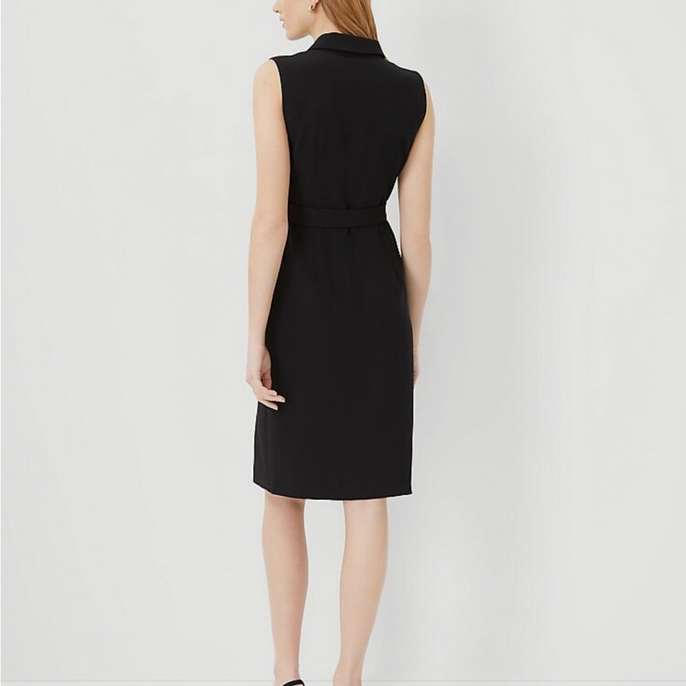 Ann Taylor Black Sleeveless Dress Belted Women’s Petite XL - Picture 2 of 3